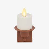 Vela sem chama Luminara Nightlight, argila assada do crepúsculo ao amanhecer
