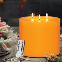 Vela sem chama SEHNSY Orange Extra Grande 15x15cm 3 Wick
