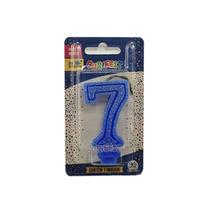 Vela Super Com Glitter Azul - Curifest