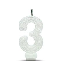 Vela Super Com Glitter Branca - Curifest Vela Super Com Glitter Branca - Curifest