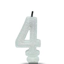 Vela Super Com Glitter Branca - Curifest