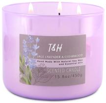Vela T&H Sage Lavanda Cedro 3-Wick 470 ml de soja natural