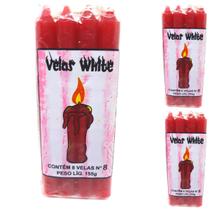 Vela Vermelha Palito Exu Pomba Gira Feitiço Amor Magia Macumba Umbanda Kit 3 Und