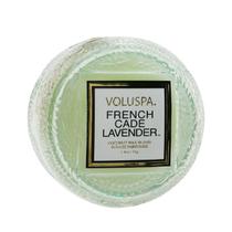 Vela Voluspa Macaron French Cade Lavender 15h de tempo de queima Vela Voluspa Macaron French Cade Lavender 15h de tempo de queima