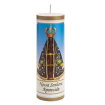 Vela Votiva (7 dias) Nossa Senhora Aparecida 260g Parafina Pura - 08 unidades