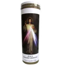 Vela votiva 7 dias santos com orações 14cm - jesus misericordioso Vela votiva 7 dias santos com orações 14cm - jesus misericordioso