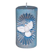 Vela votiva Espírito Santo. Rossoni Velas. Imagem em parafina. tamanho: 07x13cm azul.Pode ser acesa. Vela votiva Espírito Santo. Rossoni Velas. Imagem em parafina. tamanho: 07x13cm azul.Pode ser acesa.
