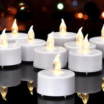 Velas à luz de chá Hanzim operadas por bateria, pacote com 200 unidades, branco quente