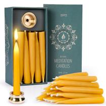 Velas AGLARY 20 minutos de cera de abelha pura com suportes de latão x20 Velas AGLARY 20 minutos de cera de abelha pura com suportes de latão x20