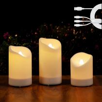 Velas ALL FORTUNE 2 em 1 recarregáveis USB solares externas Velas ALL FORTUNE 2 em 1 recarregáveis USB solares externas