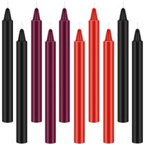 Velas Boao 10 unidades Baixa Temperatura Gotas Vermelho Preto Roxo 46 cm Velas Boao 10 unidades Baixa Temperatura Gotas Vermelho Preto Roxo 46 cm
