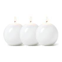 Velas Bola Branca 4 Unidades 6 Cm - Encanto velas decorativa