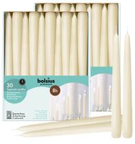 Velas BOLSIUS Ivory Taper 25 cm 8 h de duração, pacote com 60