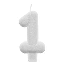 Velas Brancas c/Glitter - SilverFestas