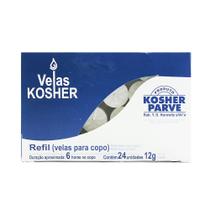 Velas Brancas Decorativas Brancas Kosher 24 Unidades - Velas Kosher Parve