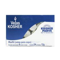 Velas Brancas Decorativas Brancas Kosher 24 Unidades