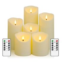 Velas cintilantes sem chama Fo32won com temporizador remoto, conjunto de 6