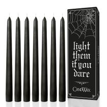 Velas cônicas CANDWAX Black, 30 cm, conjunto de 12, sem gotejamento, sem fumaça Velas cônicas CANDWAX Black, 30 cm, conjunto de 12, sem gotejamento, sem fumaça