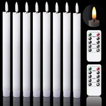 Velas cônicas cintilantes sem chama GenSwin com 2 controles remotos, pacote com 8 Velas cônicas cintilantes sem chama GenSwin com 2 controles remotos, pacote com 8