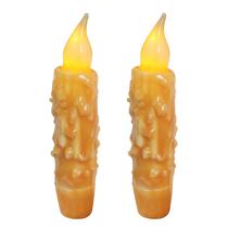 Velas cônicas com temporizador LED sem chama CVHOMEDECO Orange 12cm 2P