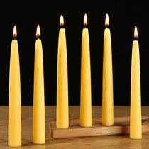 Velas cônicas de cera de abelha MAKALONE 20 cm 6 unidades 8 horas de queima