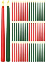 Velas cônicas de LED sem chama Funtery de 11 polegadas e 48 unidades (vermelha/verde)