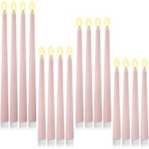 Velas cônicas de LED sem chama Rossesay Dusty Pink 24 unidades Velas cônicas de LED sem chama Rossesay Dusty Pink 24 unidades