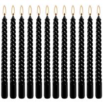 Velas cônicas em espiral pretas WPONSZU de 10", pacote com 12 unidades sem perfume Velas cônicas em espiral pretas WPONSZU de 10", pacote com 12 unidades sem perfume