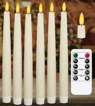 Velas cônicas LED KSWING 9,6" Real Wax 6PCS Remote