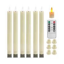 Velas Cônicas LED Sem Chama Com Efeito De Cintilação, Cor Marfim, Pacote Com 6, 12 Ou 24, Com