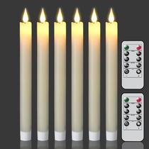 Velas cônicas LED sem chama KunsWenn, 2 controles remotos, 2 x 25 cm, 6 unidades Velas cônicas LED sem chama KunsWenn, 2 controles remotos, 2 x 25 cm, 6 unidades
