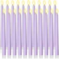 Velas cônicas LED sem chama Macarrie, pacote com 24 unidades, 28 cm, lavanda