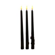 Velas Cônicas LED sem Chama para Halloween - 11 Polegadas (3 ou 4 Peças) - Luz Branca Quente