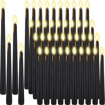 Velas cônicas LED sem chama Rossesay 48 unidades pretas 22-33 cm Velas cônicas LED sem chama Rossesay 48 unidades pretas 22-33 cm