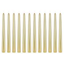 Velas cônicas Mega Candles Gold sem perfume 25 cm x 2 cm (12 unidades) Velas cônicas Mega Candles Gold sem perfume 25 cm x 2 cm (12 unidades)