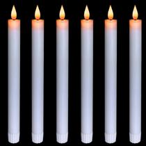 Velas cônicas sem chama, 5 parcelas, 6 unidades de cera real com temporizador de 24 cm