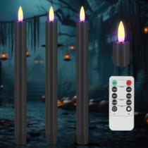 Velas cônicas sem chama AFINETH Black Halloween, pacote com 3