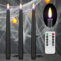 Velas cônicas sem chama AFINETH Black Real Wax Halloween 24cm