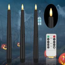 Velas cônicas sem chama AFINETH Halloween 24 cm, pacote com 3
