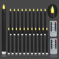 Velas cônicas sem chama, casamos 10,6 polegadas com temporizador remoto, pacote com 24
