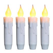 Velas cônicas sem chama CVHOMEDECO LED Drip Timer branco 12 cm