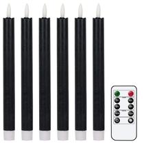 Velas cônicas sem chama GenSwin Black com controle remoto, pacote com 6 Velas cônicas sem chama GenSwin Black com controle remoto, pacote com 6