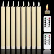 Velas cônicas sem chama GenSwin com 2 controles remotos, pacote 8 Velas cônicas sem chama GenSwin com 2 controles remotos, pacote 8