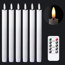 Velas cônicas sem chama GenSwin Flickering White Real Wax Velas cônicas sem chama GenSwin Flickering White Real Wax