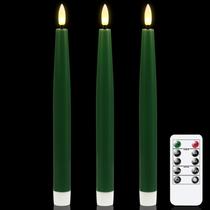 Velas cônicas sem chama GenSwin Real Wax LED Flickering Set 3