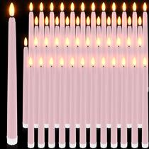 Velas cônicas sem chama Handepo Realistic 28 cm, pacote com 48 unidades, rosa