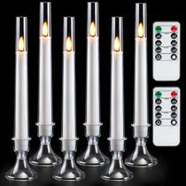 Velas cônicas sem chama Homemory com controle remoto e temporizador, 24 cm, 6 unidades