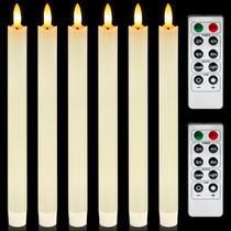 Velas cônicas sem chama Homemory Ivory com temporizador remoto de 24 cm