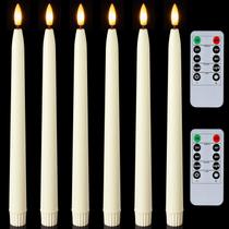 Velas cônicas sem chama Homemory Waxy 28 cm com controle remoto de 6 unidades Velas cônicas sem chama Homemory Waxy 28 cm com controle remoto de 6 unidades