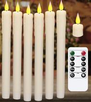 Velas cônicas sem chama KSWING, LED de cera real atualizado, 6 unidades